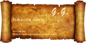 Gubicza Gara névjegykártya